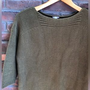 NWOT J JILL Olive Green Chunk Sweater M